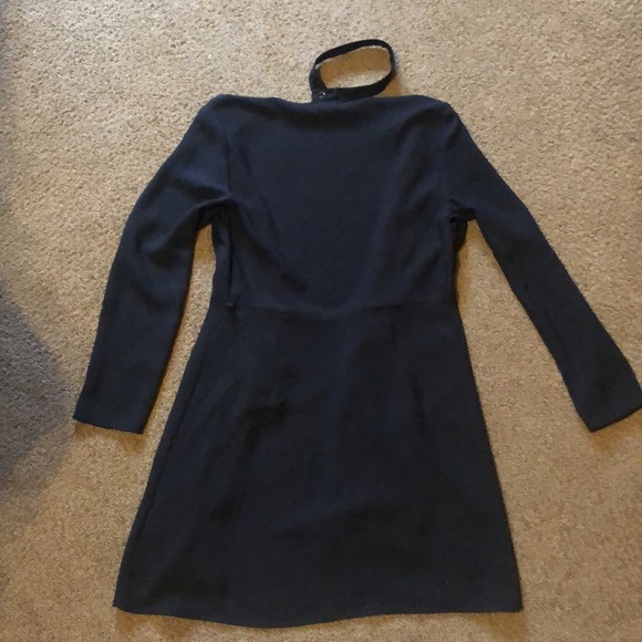 Black Wrap Around Cocktail Dress with Choker - Picture 2 of 16